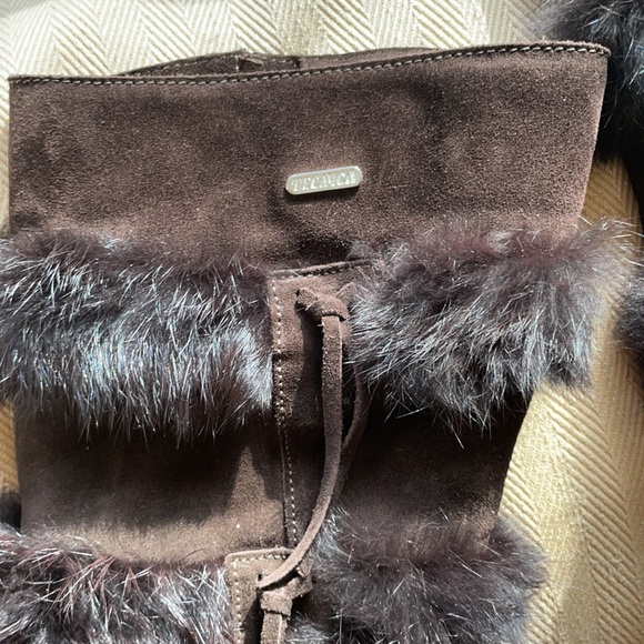 Brown sued soft Genuine fur size 8 boots - Picture 3 of 12